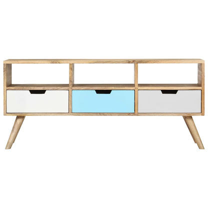 Mobile Porta TV 110x35x48 cm Legno Massello di Mango - homemem39