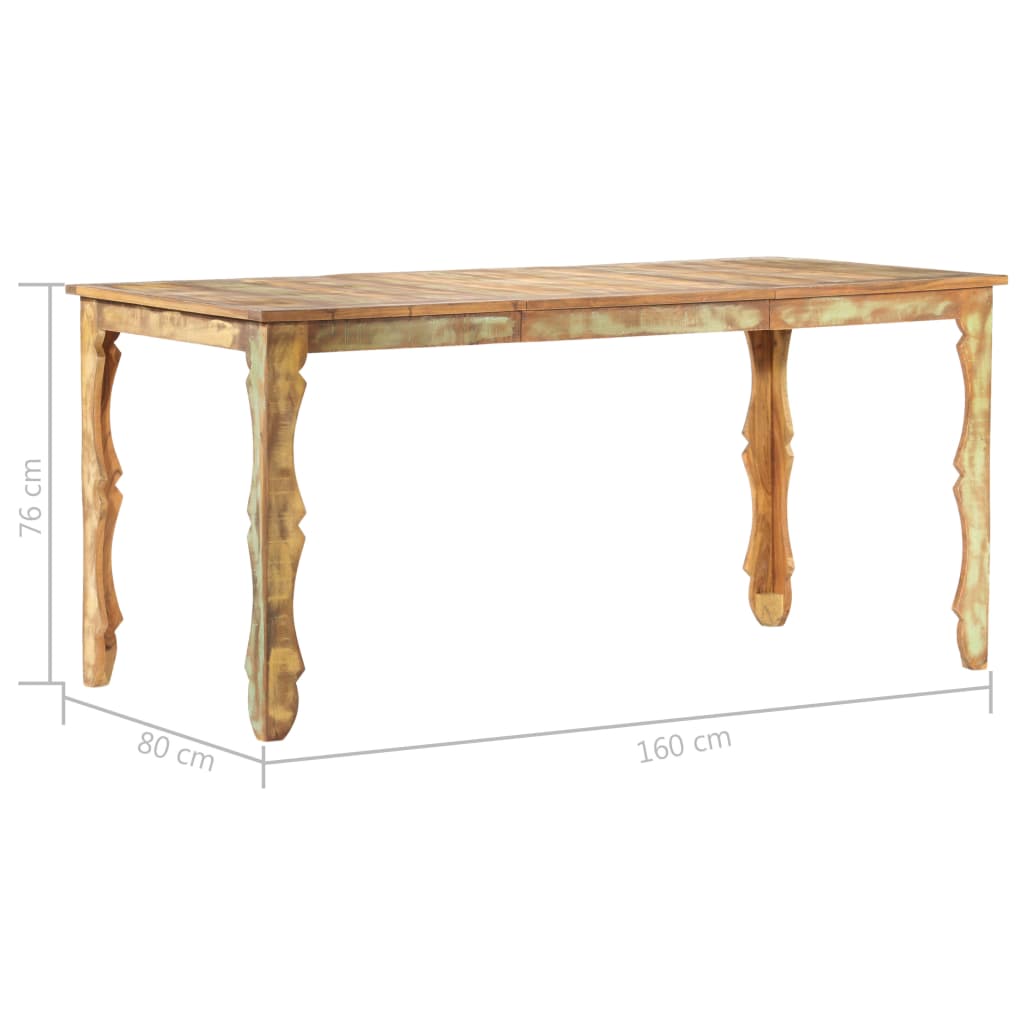 Tavolo da Pranzo 160x80x76 cm in Legno Massello di Recupero - homemem39