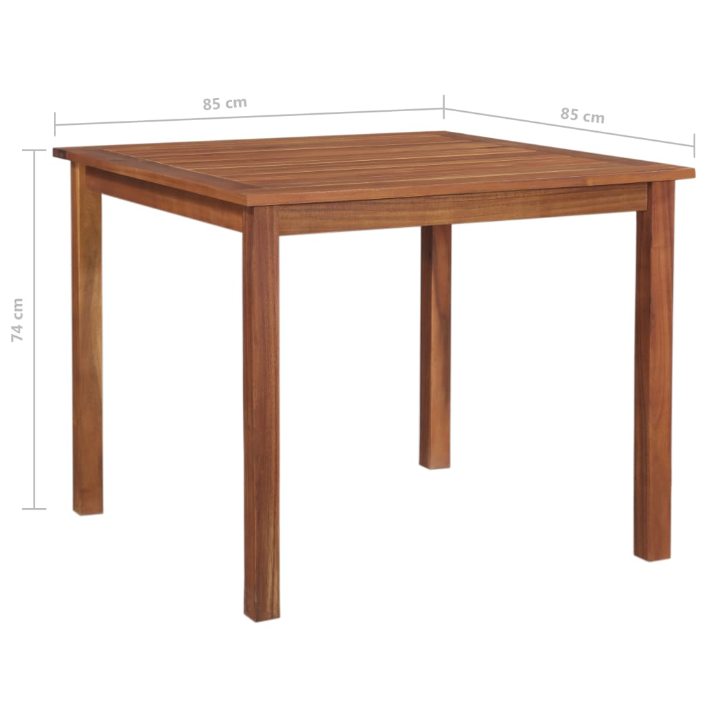 Tavolo da Giardino 85x85x74 cm in Legno Massello di Acacia - homemem39