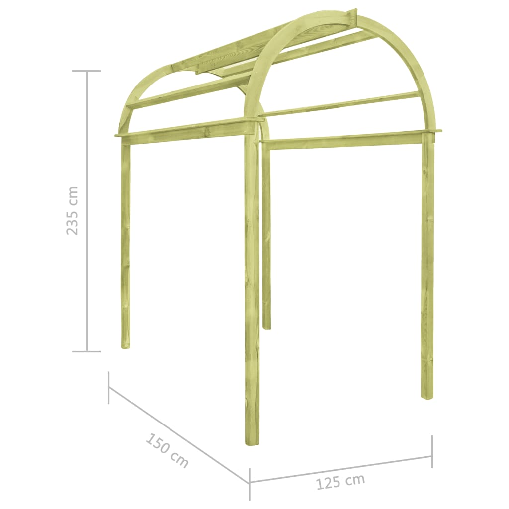 Arco a Traliccio 125x150x235cm in Legno di Pino Impregnato - homemem39