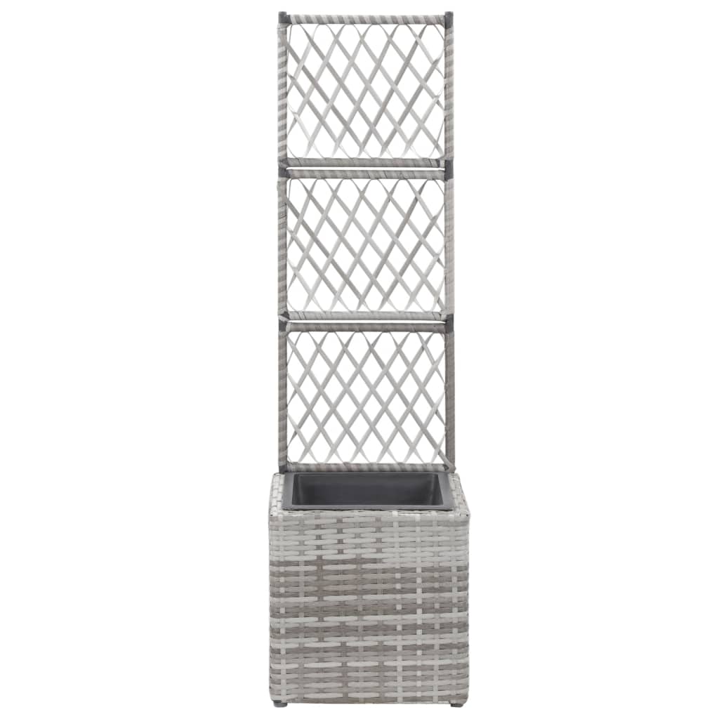 Letto Rialzato a Traliccio 1 Vaso 30x30x107cm Polyrattan Grigio - homemem39