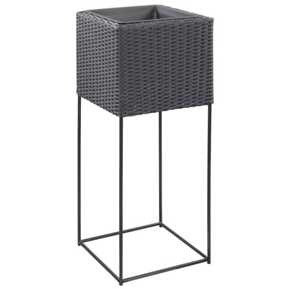 Letti Rialzati da Giardino 3 pz in Polyrattan Nero - homemem39