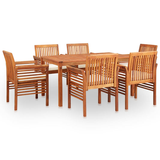 Set da Pranzo da Giardino 7 pz con Cuscini Massello di Acacia - homemem39