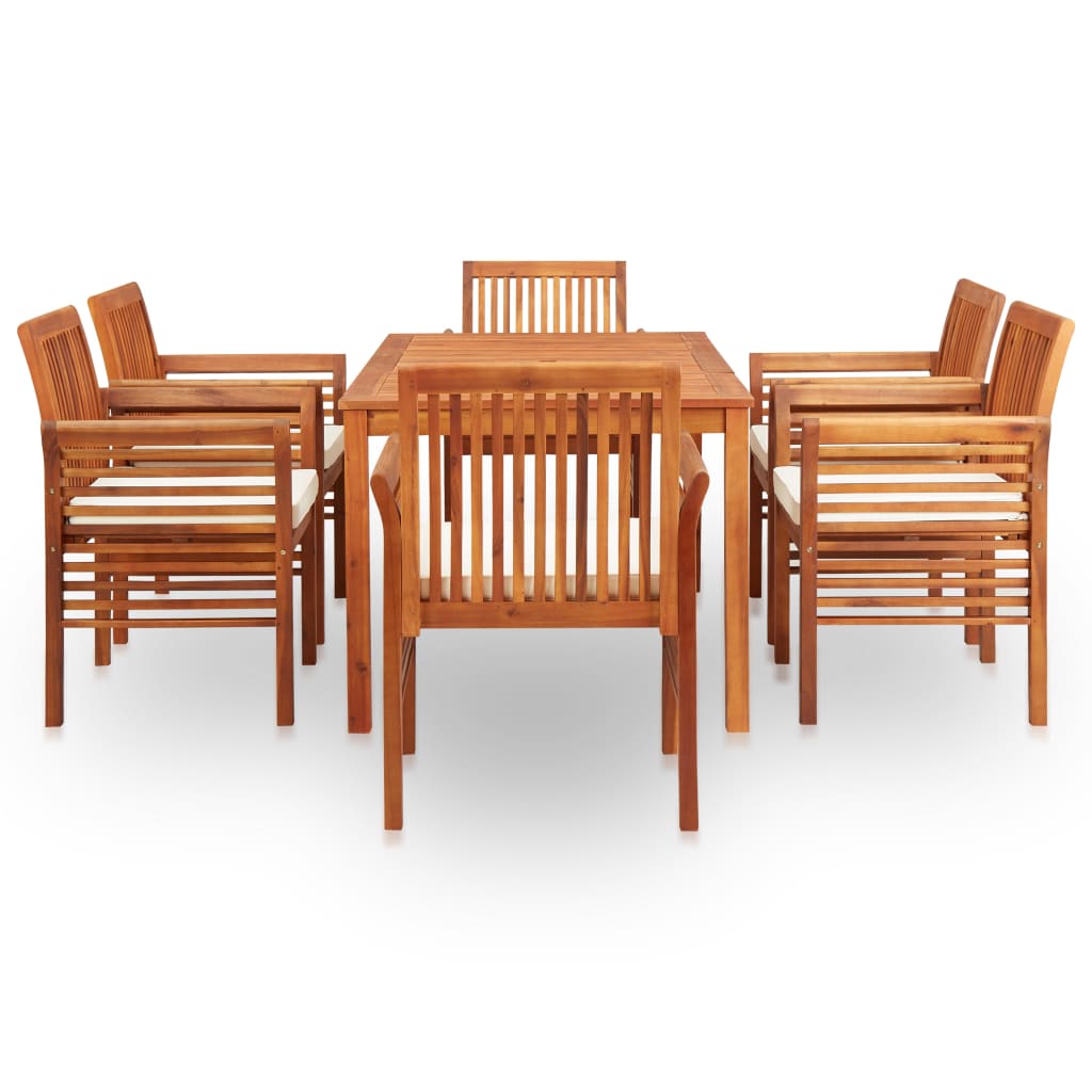 Set da Pranzo da Giardino 7 pz con Cuscini Massello di Acacia - homemem39