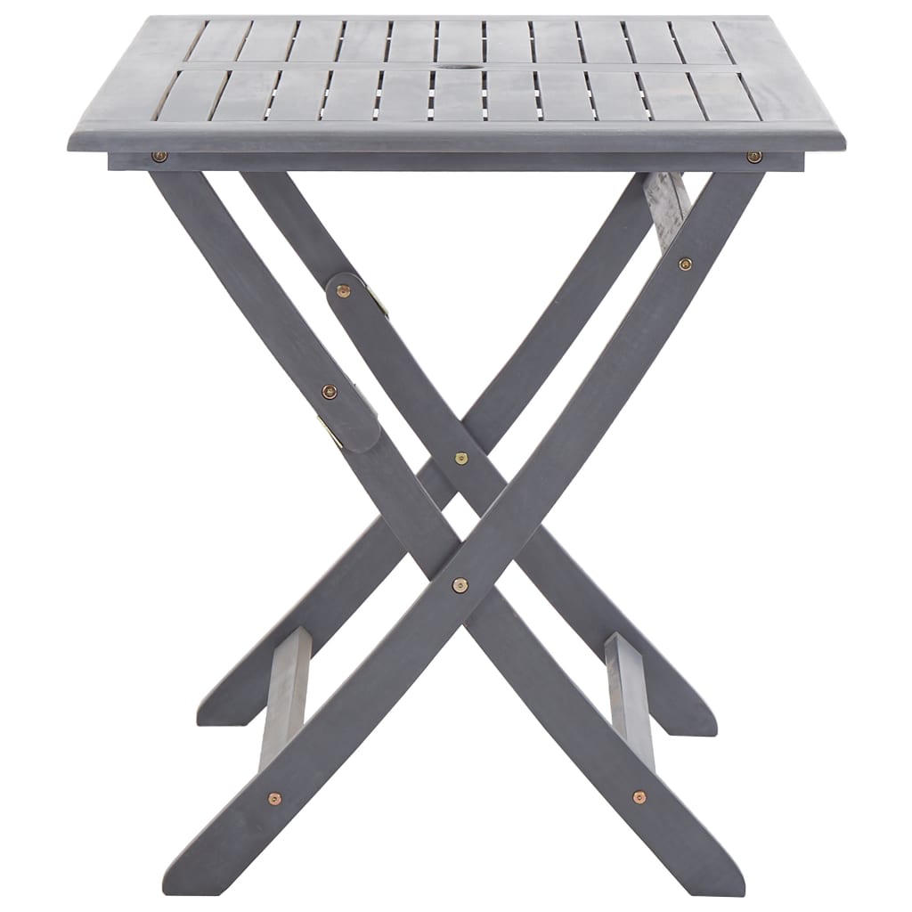 Set da Pranzo per Giardino 7 pz Legno Massello di Acacia Grigio - homemem39