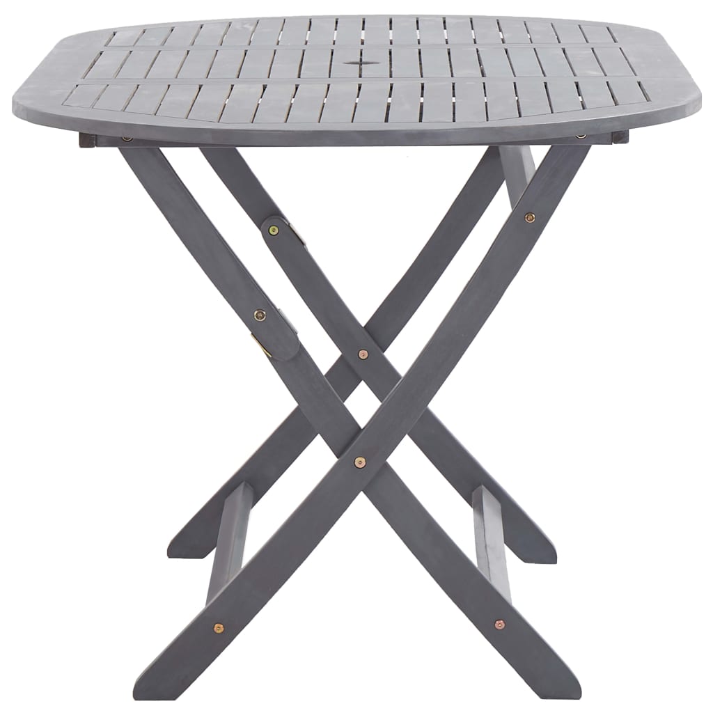 Set da Pranzo per Giardino 7 pz Legno Massello di Acacia Grigio - homemem39