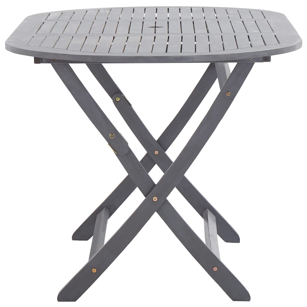 Set da Pranzo per Giardino 9 pz Legno Massello di Acacia Grigio - homemem39