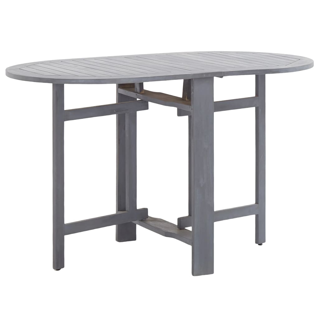 Set da Pranzo per Giardino 5 pz Legno Massello di Acacia Grigio - homemem39