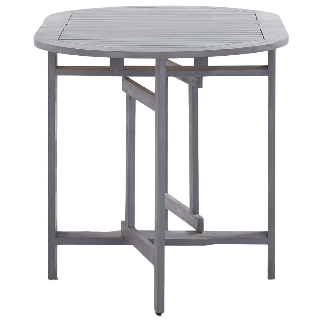 Set da Pranzo per Giardino 5 pz Legno Massello di Acacia Grigio - homemem39