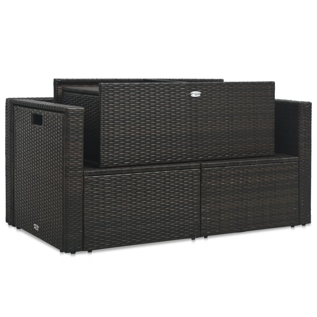 Set Divani da Giardino 6 pz con Cuscini in Polyrattan Marrone - homemem39