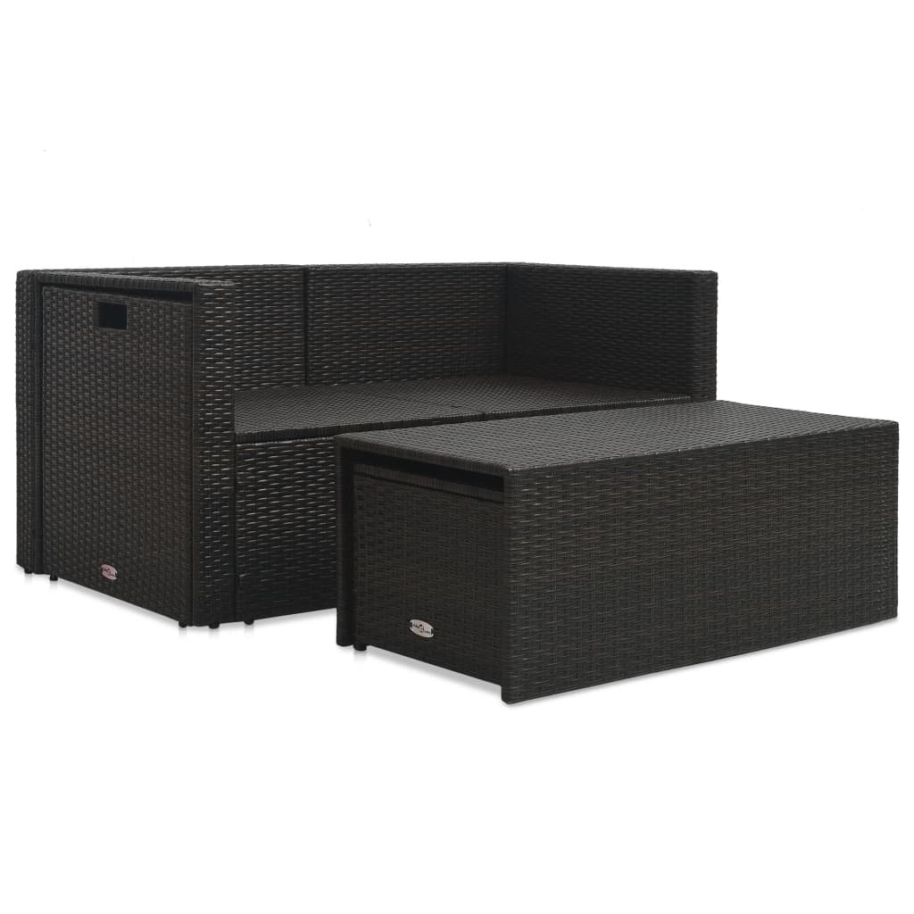 Set Divani da Giardino 6 pz con Cuscini in Polyrattan Marrone - homemem39