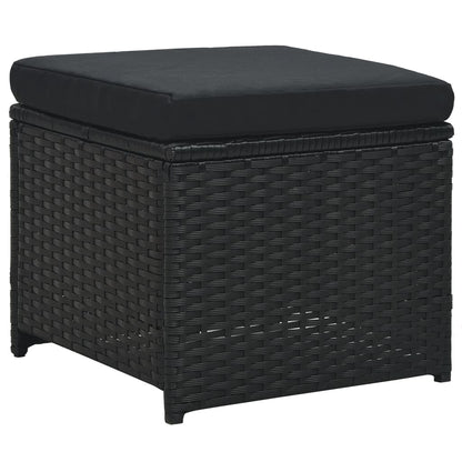 Set Divani da Giardino 6 pz con Cuscini in Polyrattan Nero - homemem39