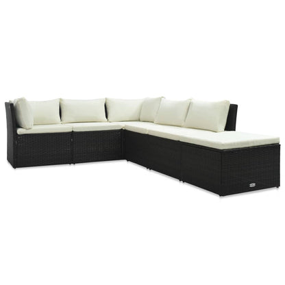 Set Divani da Giardino 4 pz con Cuscini in Polyrattan Marrone - homemem39