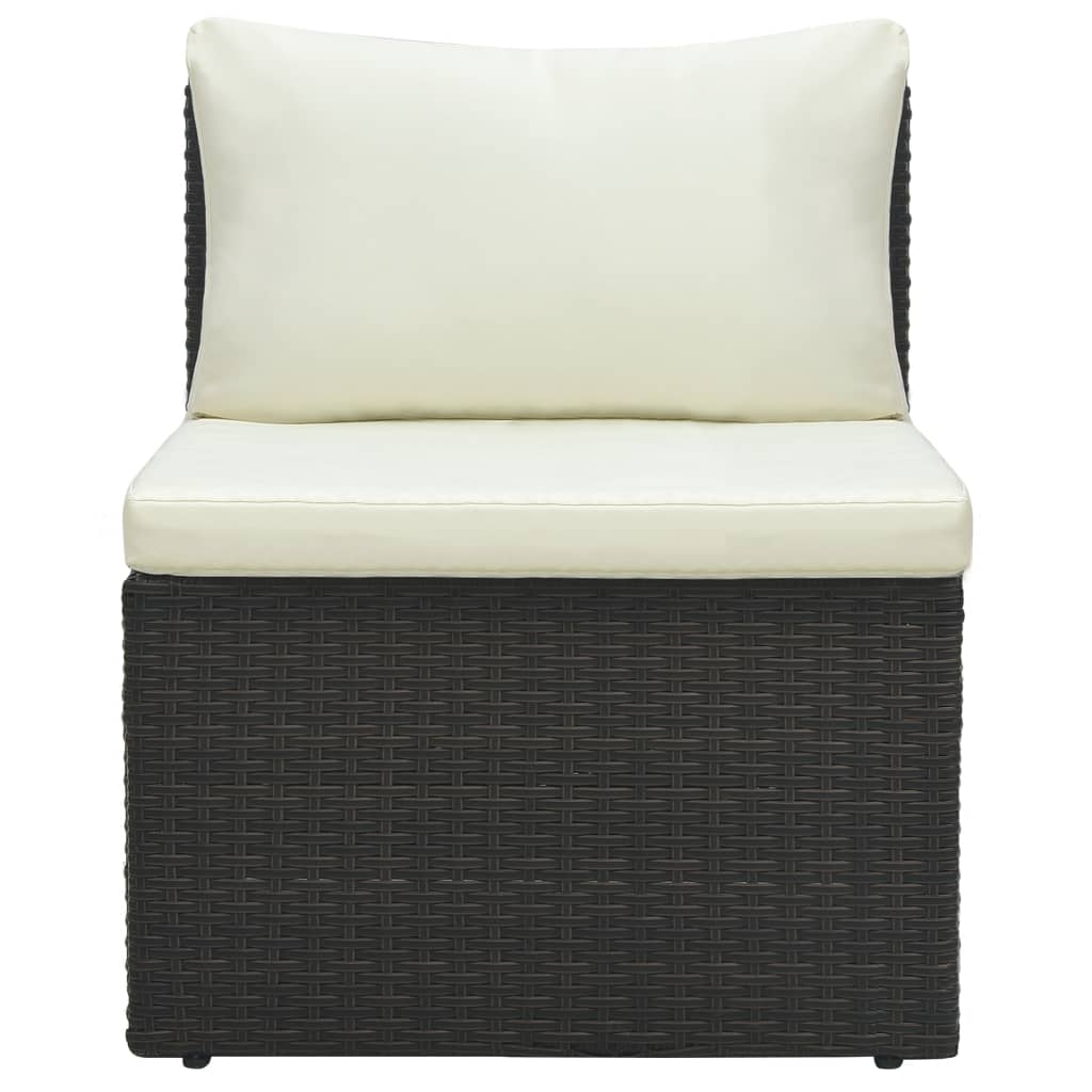 Set Divani da Giardino 4 pz con Cuscini in Polyrattan Marrone - homemem39