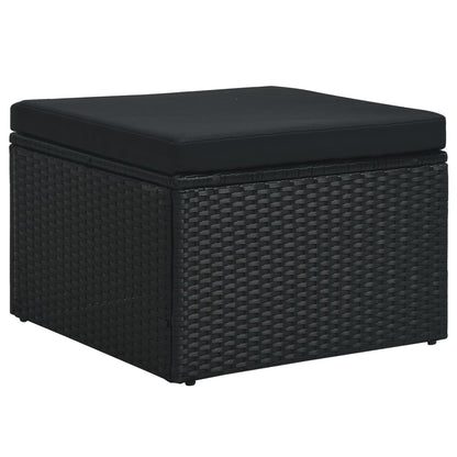 Set Divani da Giardino 4 pz con Cuscini in Polyrattan Nero - homemem39