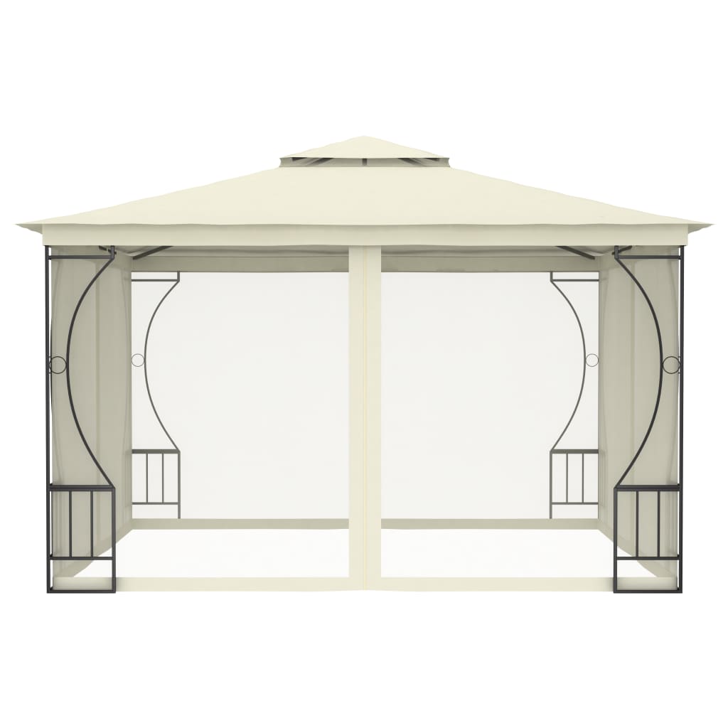 Gazebo con Rete 300x300x265 cm Crema - homemem39