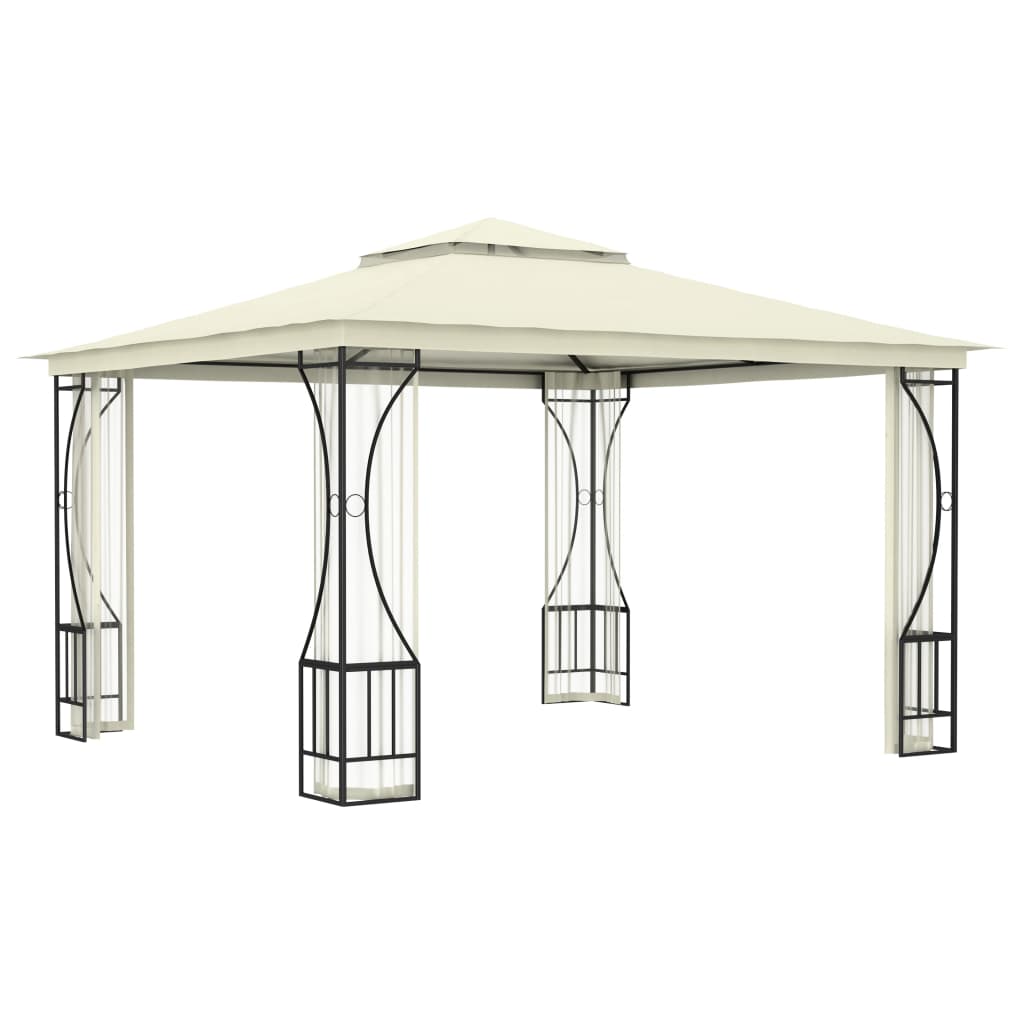 Gazebo con Rete 300x300x265 cm Crema - homemem39