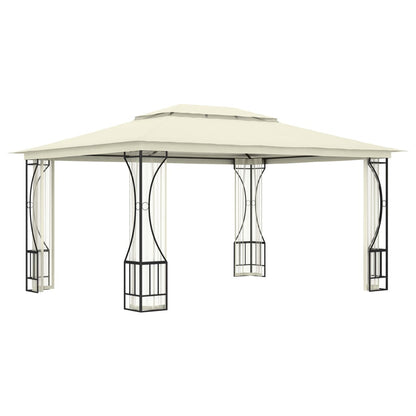 Gazebo con Rete 300x400x265 cm Crema - homemem39