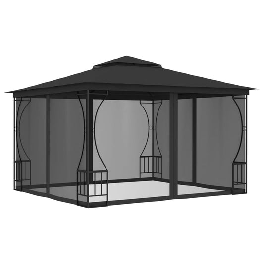 Gazebo con Rete 300x300x265 cm Antracite - homemem39