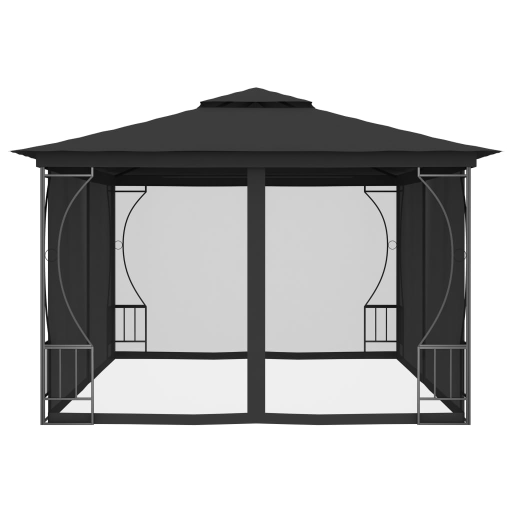 Gazebo con Rete 300x400x265 cm Antracite - homemem39