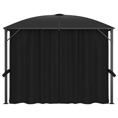 Gazebo con Tende 300x300x265 cm Antracite - homemem39