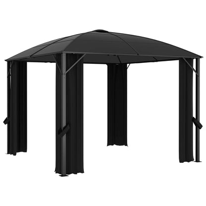 Gazebo con Tende 300x300x265 cm Antracite - homemem39