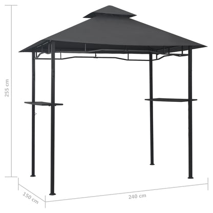 Gazebo per Barbecue 240x150x255 cm Antracite in Acciaio - homemem39