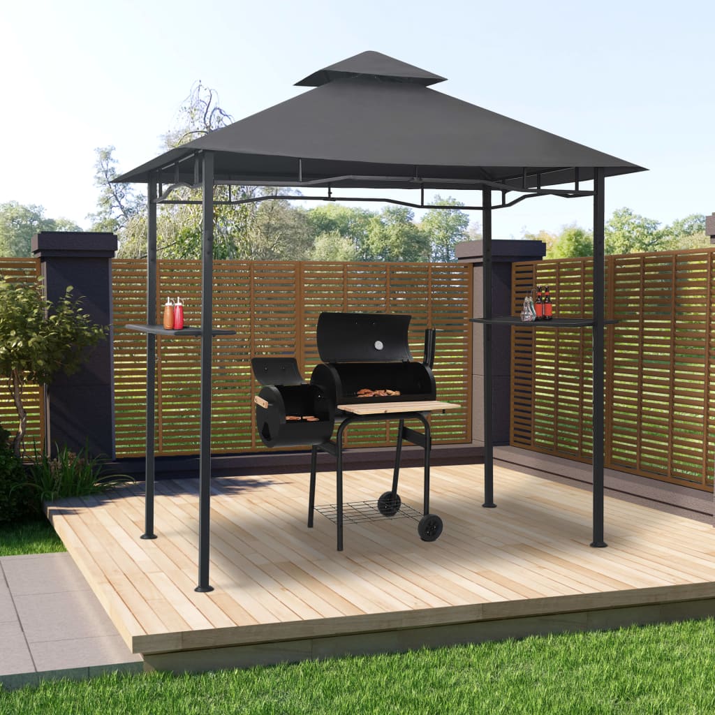 Gazebo per Barbecue 240x150x255 cm Antracite in Acciaio - homemem39