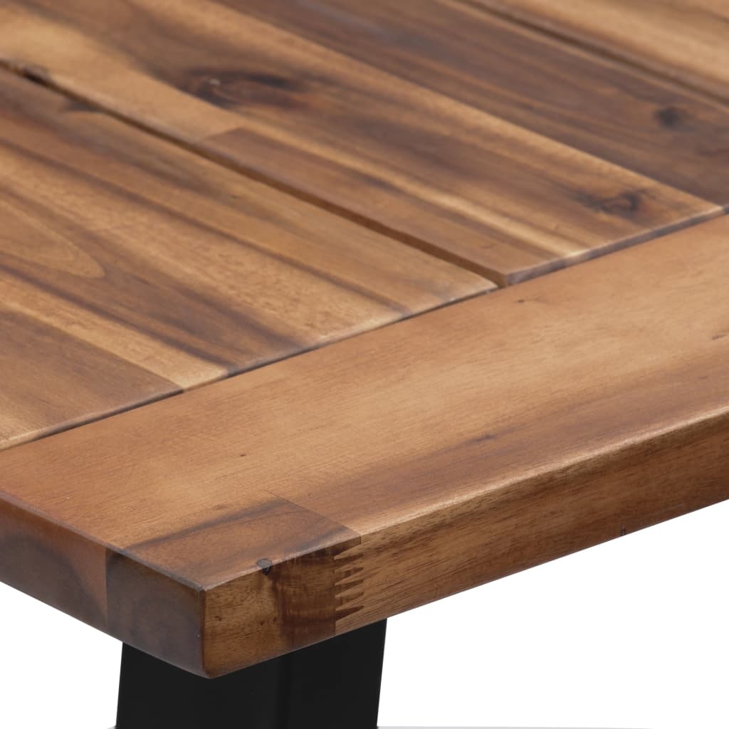 Tavolo da Pranzo in Legno Massello di Acacia 180x90 cm - homemem39