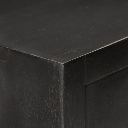 Cassettiera Nero e Oro 45x30x105 cm in Legno Massello di Mango - homemem39