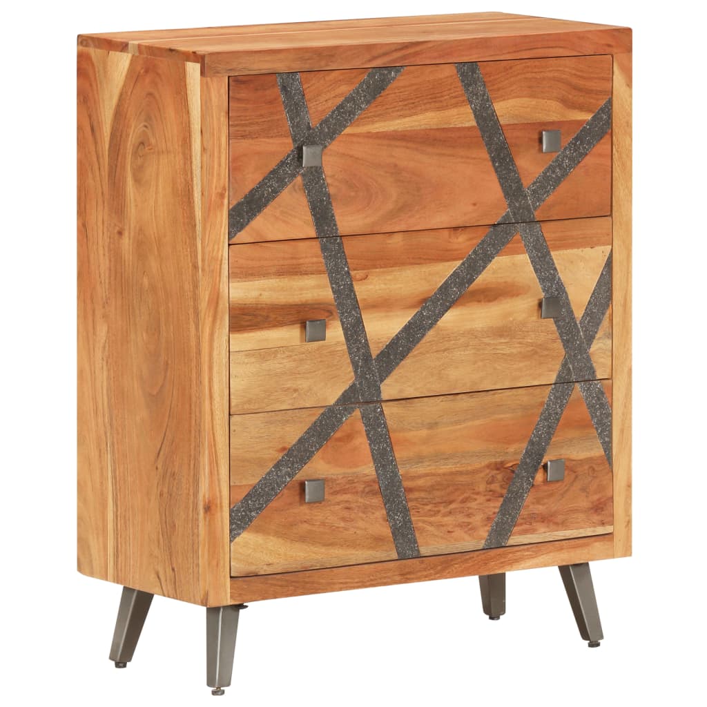 Credenza 60x30x75 cm in Legno Massello di Acacia - homemem39