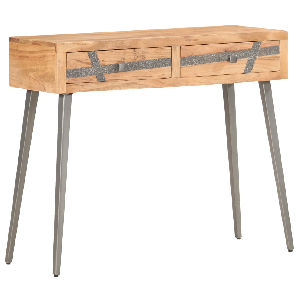 Tavolo Consolle 90x30x75 cm in Legno Massello di Acacia - homemem39