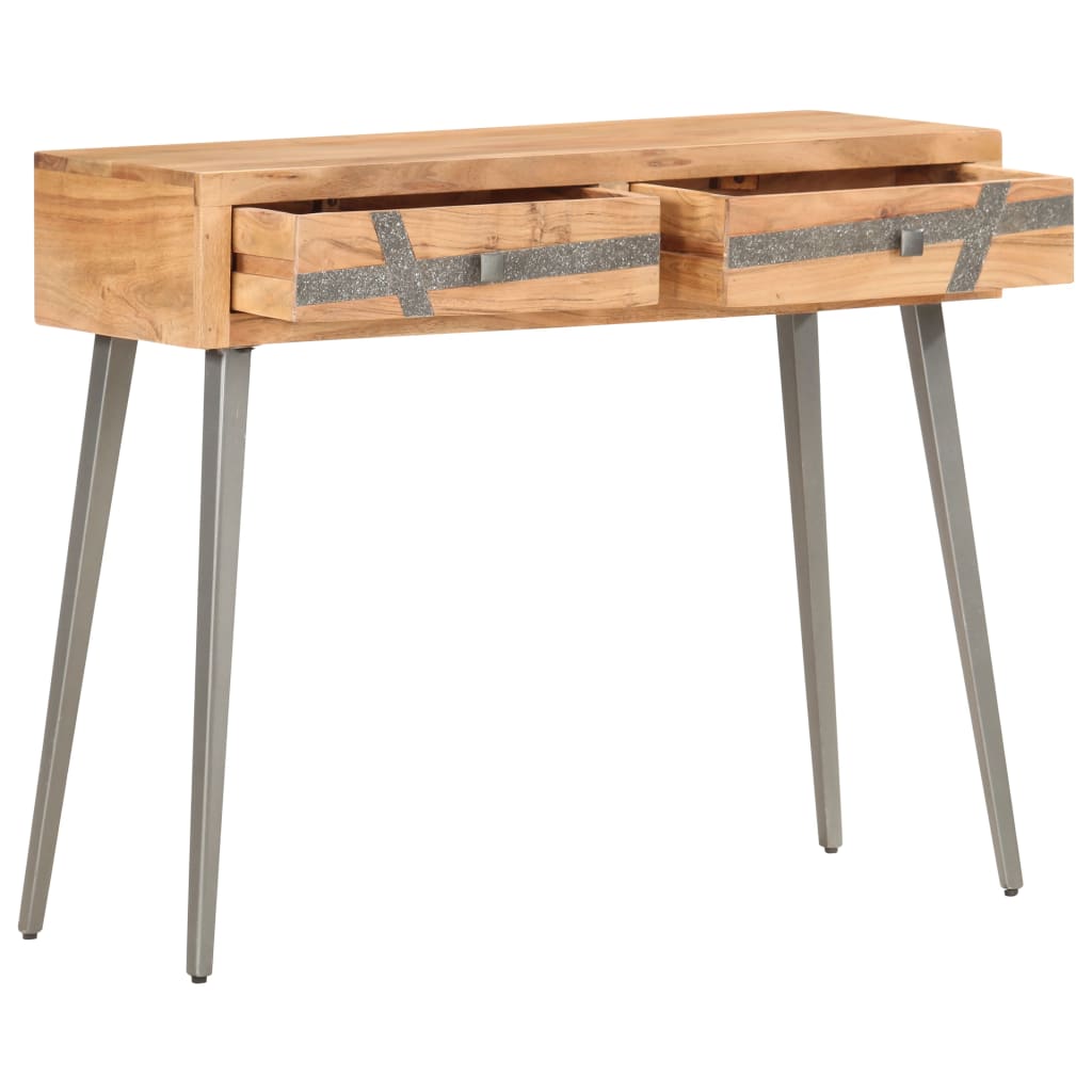 Tavolo Consolle 90x30x75 cm in Legno Massello di Acacia - homemem39