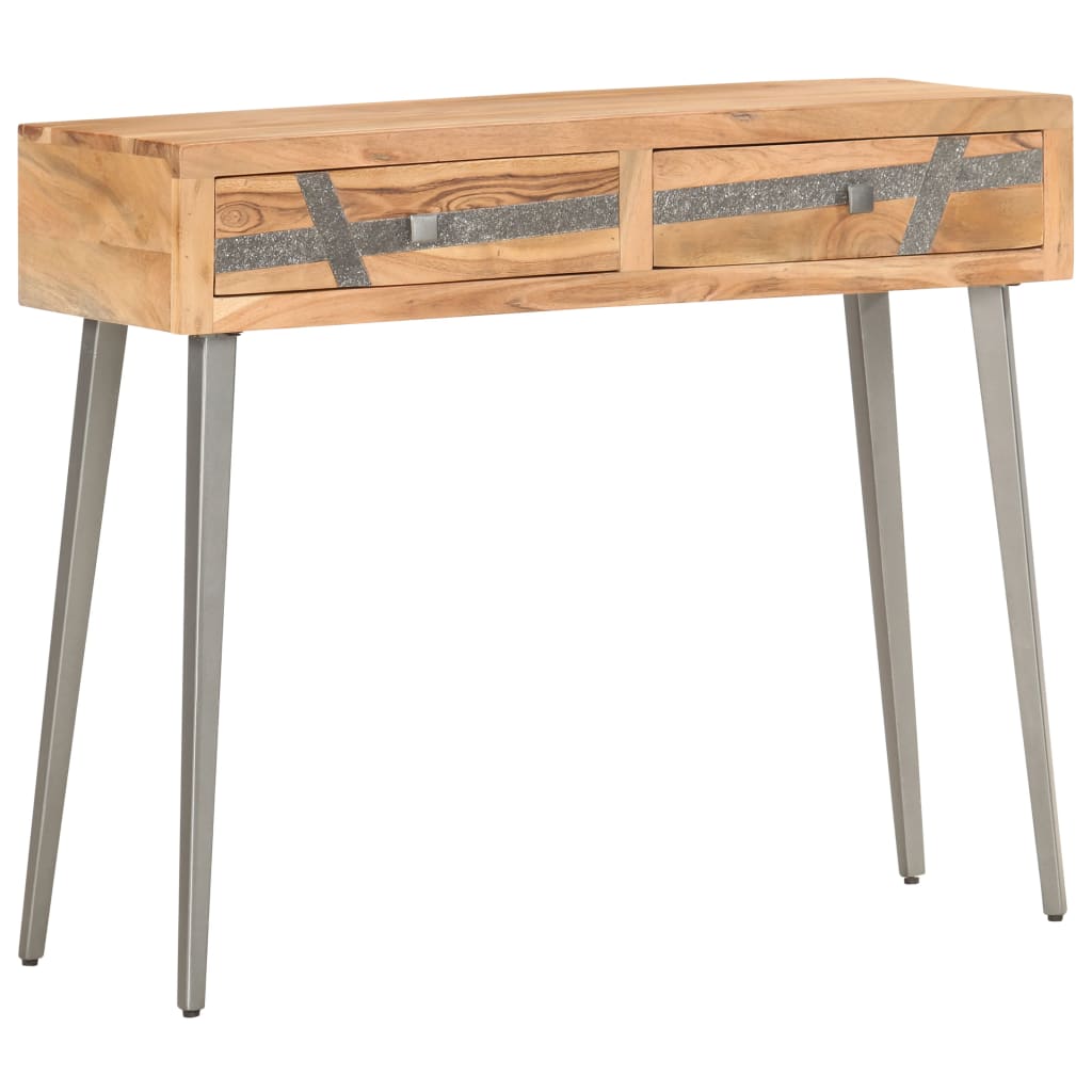 Tavolo Consolle 90x30x75 cm in Legno Massello di Acacia - homemem39