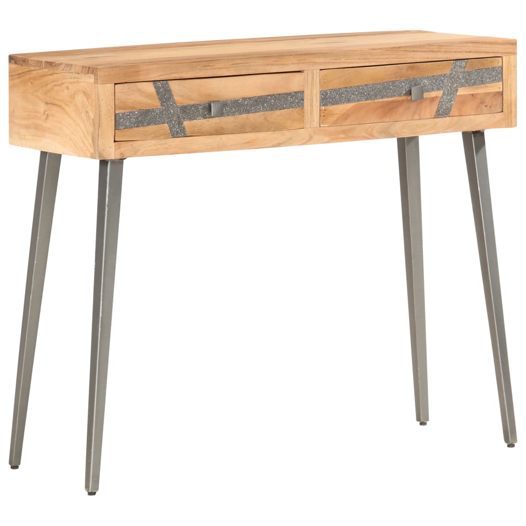 Tavolo Consolle 90x30x75 cm in Legno Massello di Acacia - homemem39