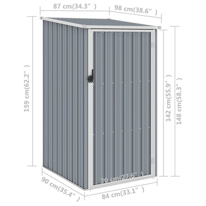 Capanno da Giardino Grigio 87x98x159 cm in Acciaio Zincato - homemem39