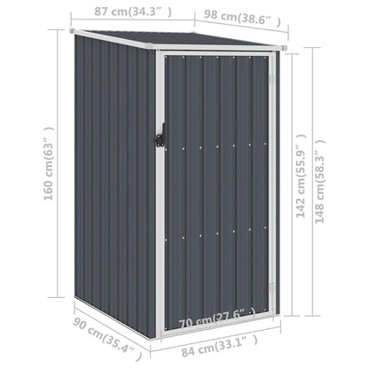 Capanno da Giardino Antracite 87x98x159 cm in Acciaio Zincato - homemem39