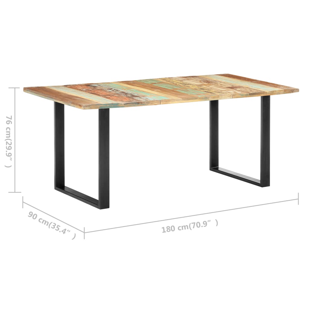 Tavolo da Pranzo 180x90x76 cm in Legno Massello di Recupero - homemem39