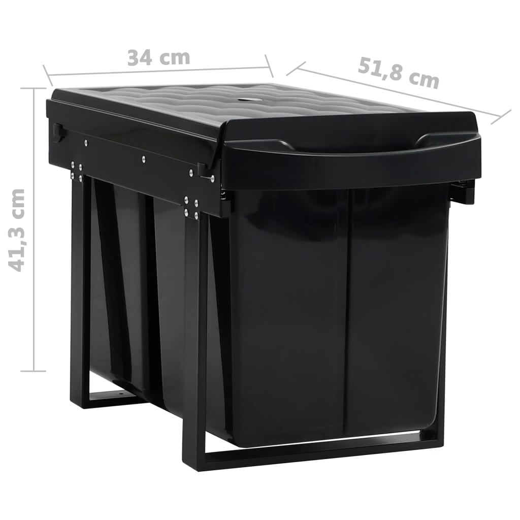 Cestino Estraibile per Mobile Cucina Chiusura Ammortizzata 48L - homemem39