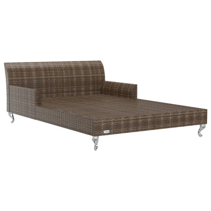 Lettino Prendisole per 2 Persone con Cuscini Polyrattan Marrone - homemem39