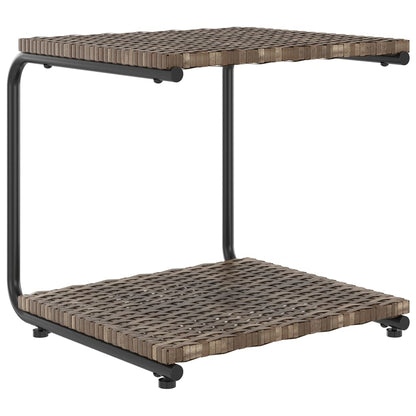 Lettino Prendisole per 2 Persone con Cuscini Polyrattan Marrone - homemem39