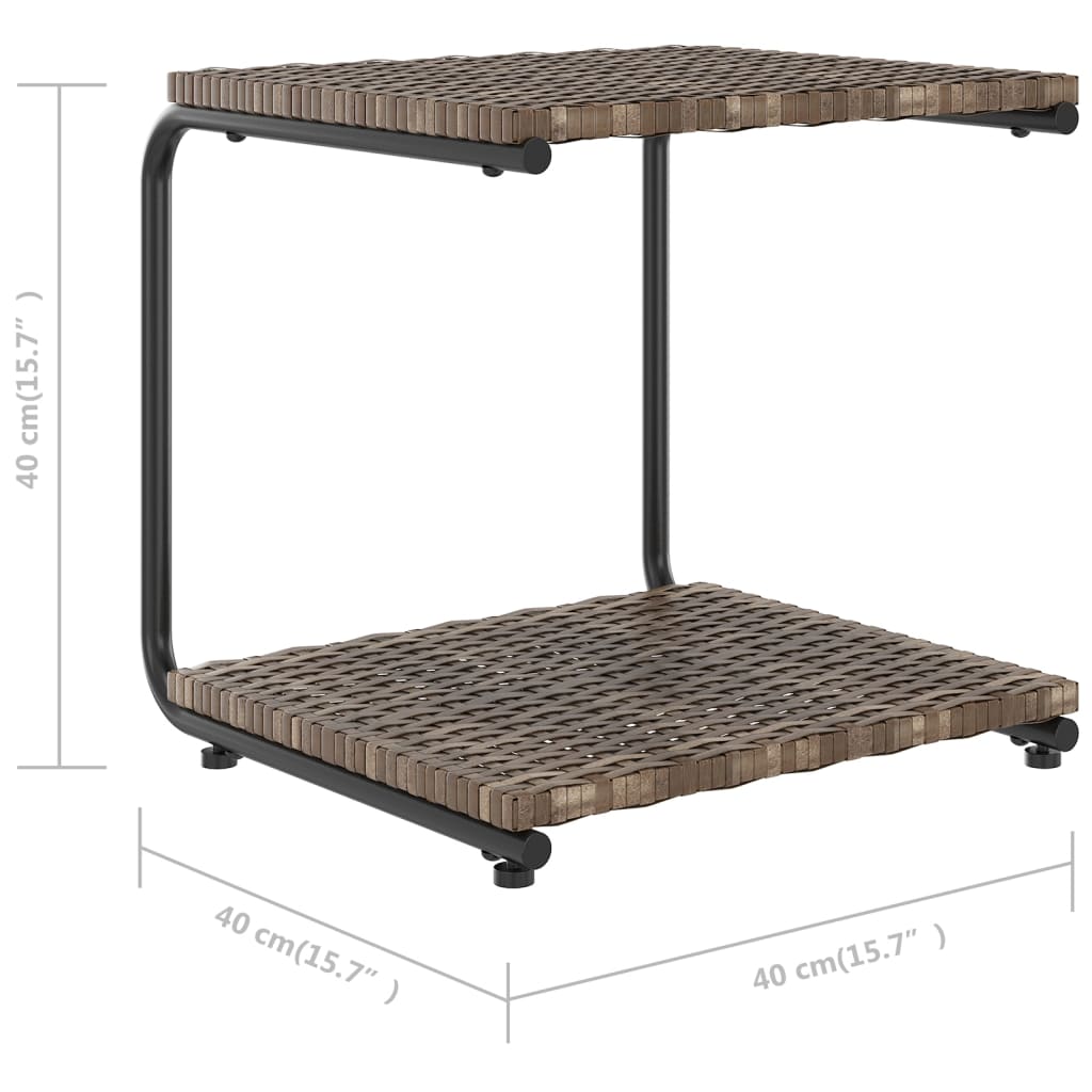 Lettino Prendisole per 2 Persone con Cuscini Polyrattan Marrone - homemem39