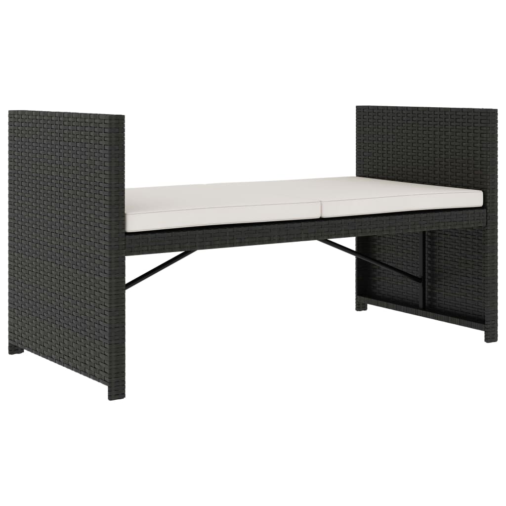 Set Divani da Giardino 5 pz con Cuscini in Polyrattan Nero - homemem39