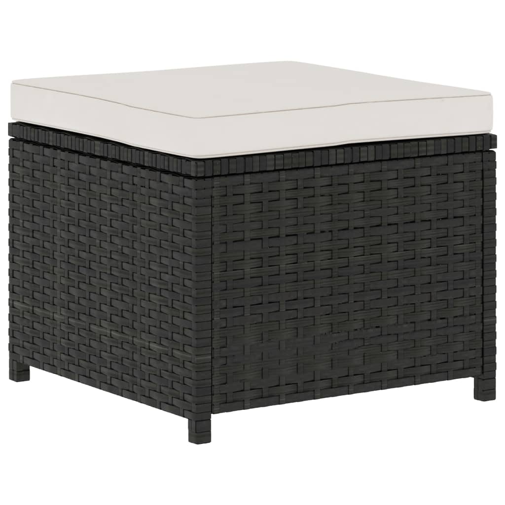 Set Divani da Giardino 5 pz con Cuscini in Polyrattan Nero - homemem39