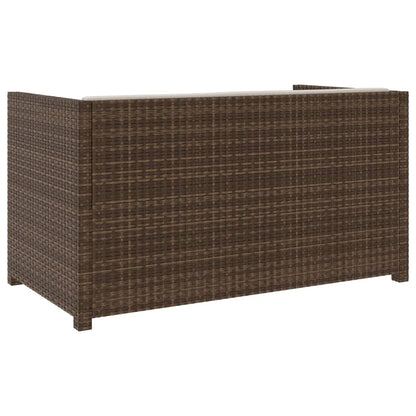 Set Divani da Giardino 5 pz con Cuscini in Polyrattan Marrone - homemem39