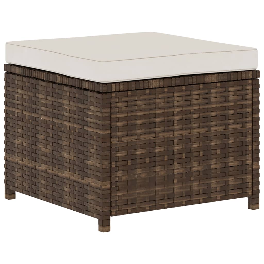 Set Divani da Giardino 5 pz con Cuscini in Polyrattan Marrone - homemem39