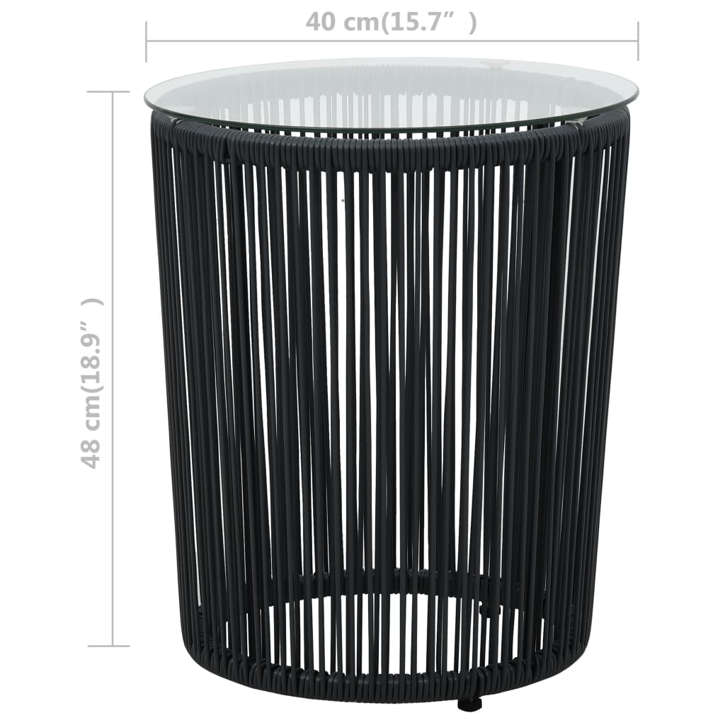 Set da Bistrot 3 pz con Cuscini in Polyrattan Nero - homemem39