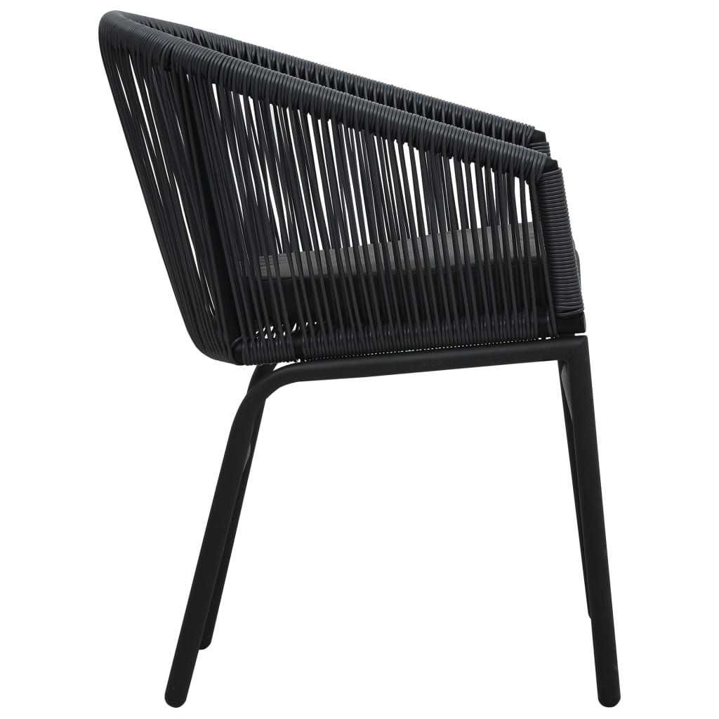 Set da Bistrot 3 pz con Cuscini in Polyrattan Nero - homemem39