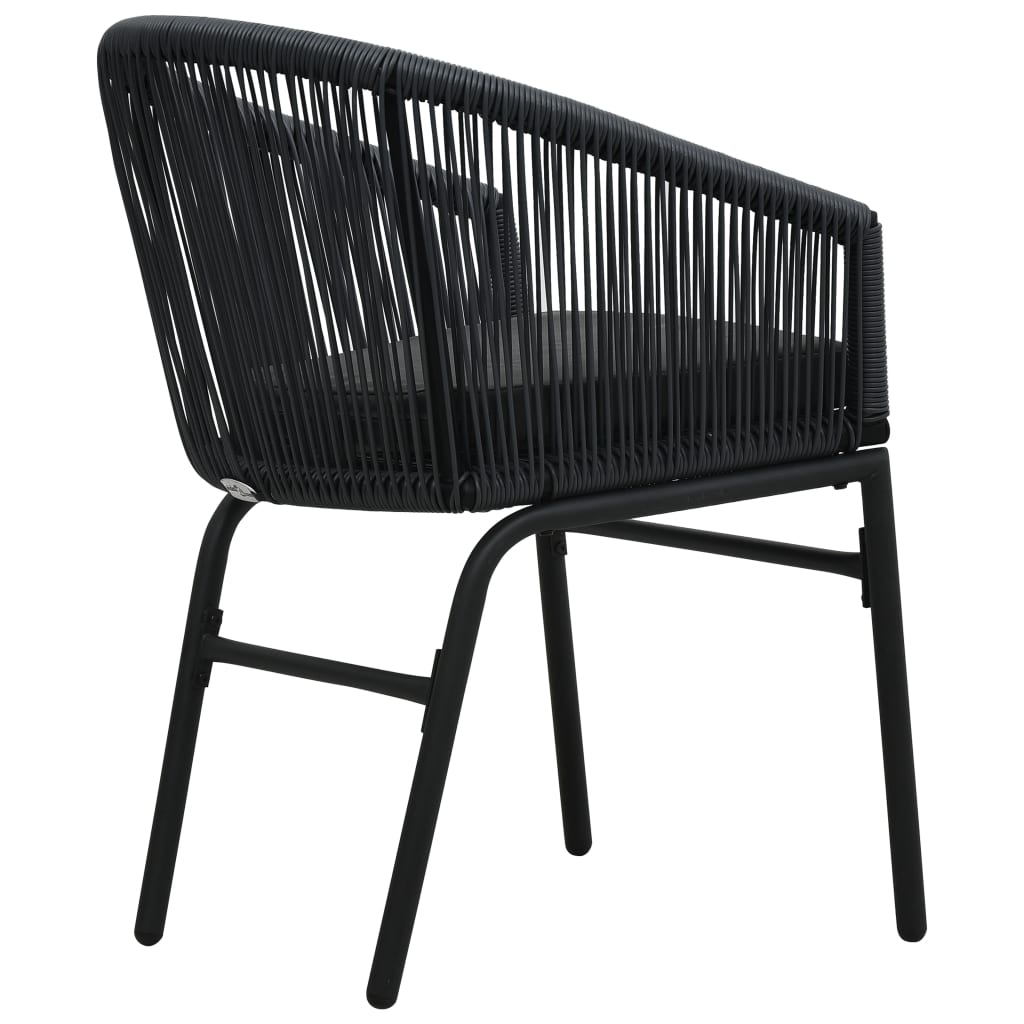 Set da Bistrot 3 pz con Cuscini in Polyrattan Nero - homemem39