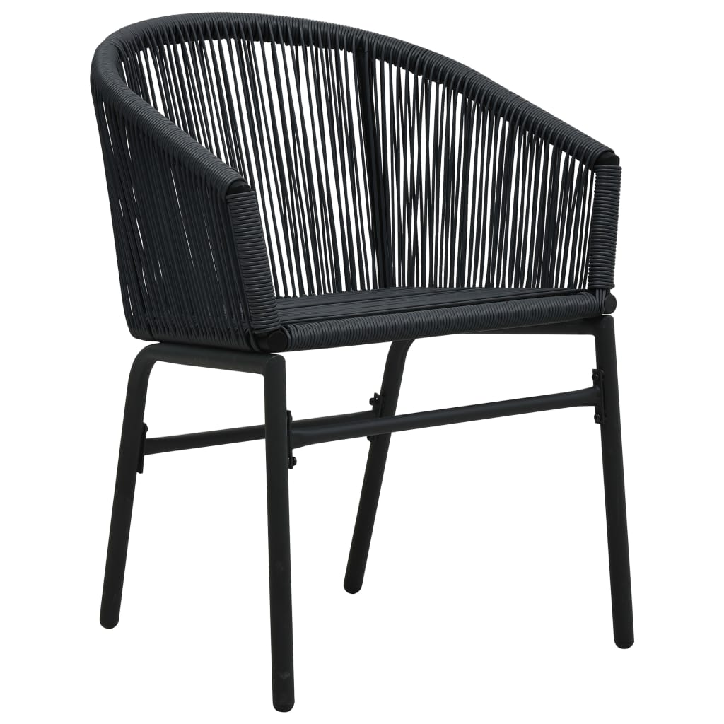 Set da Bistrot 3 pz con Cuscini in Polyrattan Nero - homemem39